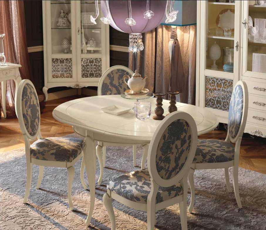 Klasické Stoly GiorgioCasa - Memorie-veneziane-tavolo-rotondo-allungabile-art.-t54
